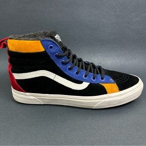 Vans Sk8 Hi MTE DX Winterized Colorblock Black Blue Orange Shoes Size 10.5